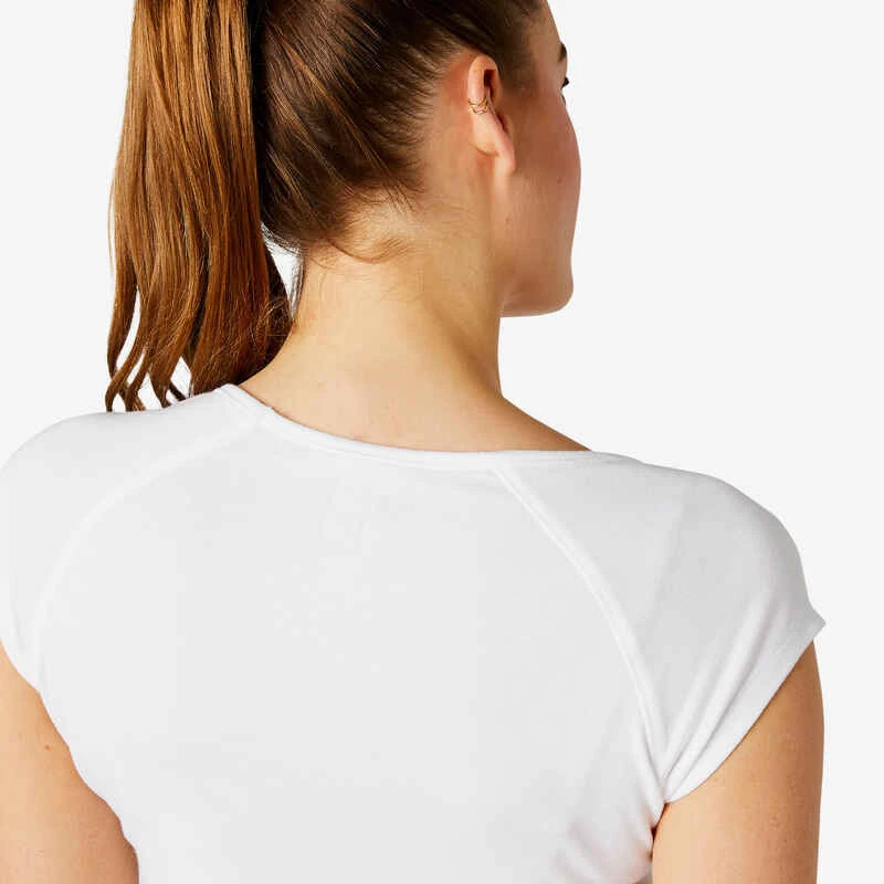 T-Shirt Slim 500 Femme Blanc 5 T-Shirt Slim 500 Femme Blanc – Image 5