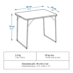 Quechua TABLE DE CAMPING PLIANTE - 2 À 4 PERSONNES -Sportmania table de camping pliante 2 a 4 personnes 2