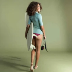 Tee Shirt Anti Uv Surf Top 100 Manches Courtes Femme Kaki Clair -Sportmania tee shirt anti uv surf top 100 manches courtes femme rose 7