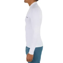 Tee Shirt Anti UV Homme Manches Longues Surf 100 Blanc -Sportmania tee shirt anti uv surf top 100 manches longues homme blanc 2