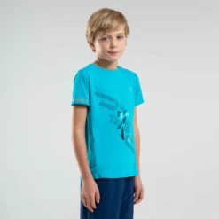 Decathlon Tee Shirt Enfant D'athlétisme AT 300 Turquoise -Sportmania tee shirt enfant d athletisme at 300 violet 3