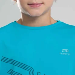 Decathlon Tee Shirt Enfant D'athlétisme AT 300 Turquoise -Sportmania tee shirt enfant d athletisme at 300 violet 4