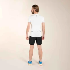 TEE SHIRT DE TRAIL RUNNING MANCHES COURTES ZIP HOMME BLANC -Sportmania tee shirt manches courtes trail running noir homme 8