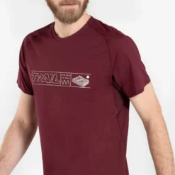 TEE SHIRT DE TRAIL RUNNING MANCHES COURTES GRAPH HOMME BORDEAUX -Sportmania tee shirt manches courtes trail running turquoise homme 2