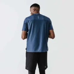 Kalenji T-shirt Running Respirant Et Ventilé Homme - Dry+ Breath Bleu Ardoise -Sportmania tee shirt running homme respirant kalenji dry breath bleu ardoise 2