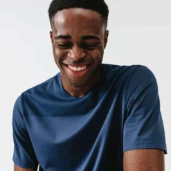 Kalenji T-shirt Running Respirant Et Ventilé Homme - Dry+ Breath Bleu Ardoise -Sportmania tee shirt running homme respirant kalenji dry breath bleu ardoise 5