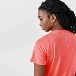 Kalenji T-shirt Manches Courtes Running Respirant Femme - Dry Corail -Sportmania tee shirt running run dry noir femme 2