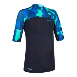 Top Solaire Garçon Manche Courte Noir Bleu Camo
