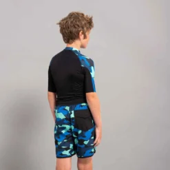 Top Solaire Garçon Manche Courte Noir Bleu Camo -Sportmania top solaire garcon manche courte noir bleu camo 6