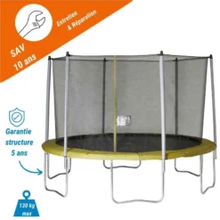 TRAMPOLINE ROND 365 AVEC FILET DE PROTECTION -Sportmania trampoline essential 365 vert filet de protection 11