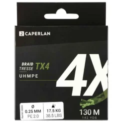 TRESSE PECHE AUX LEURRES TX4 KAKI 130M -Sportmania tresse peche aux leurres tx4 kaki 130m 2