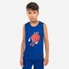 MAILLOT DE BASKETBALL SANS MANCHE ENFANT - T500 BLEU BLANC