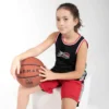 MAILLOT DE BASKETBALL SANS MANCHE REVERSIBLE ENFANT - T500R NOIR ROUGE