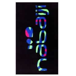 Une Serviette Coton Logo Grafic Noire Taille 90 X 160 Cm -Sportmania une serviette coton logo grafic noire taille 90 x 160 cm 2