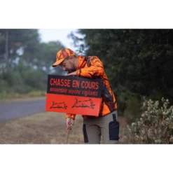 VESTE CHASSE IMPERMÉABLE SILENCIEUSE LIGHT CAMO FLUO 500 -Sportmania veste chasse impermeable silencieuse light camo fluo 500 2