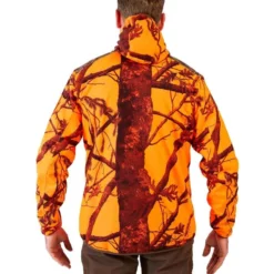 VESTE CHASSE IMPERMÉABLE SILENCIEUSE LIGHT CAMO FLUO 500 -Sportmania veste chasse impermeable silencieuse light camo fluo 500 5