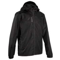 Kipsta VESTE COUPE PLUIE DE FOOTBALL T500 ENFANT NOIRE