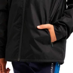Kipsta VESTE COUPE PLUIE DE FOOTBALL T500 ENFANT NOIRE -Sportmania veste coupe pluie de football t500 enfant noire 3