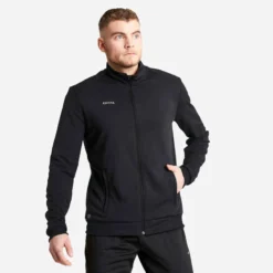 Kipsta Veste De Football D'entrainement ESSENTIAL Noire Et Grise -Sportmania veste de football d entrainement essential noire et grise 2