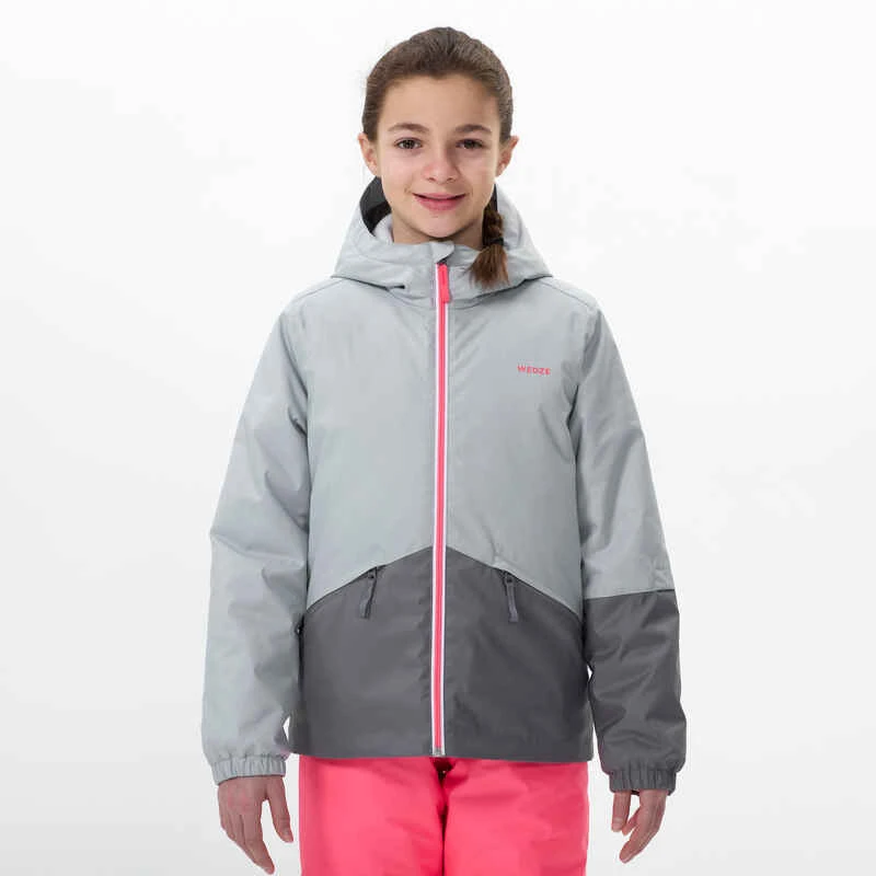 WEDZE VESTE DE SKI ENFANT CHAUDE ET IMPERMEABLE - 100 GRISE 3 WEDZE VESTE DE SKI ENFANT CHAUDE ET IMPERMEABLE - 100 GRISE – Image 3