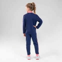 Sweat Zippé Col Montant Chaud Respirant Enfant - S500 Marine Touche De Rose -Sportmania veste de survetement enfant d athletisme at 300 marine rose 5