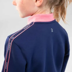 Sweat Zippé Col Montant Chaud Respirant Enfant - S500 Marine Touche De Rose -Sportmania veste de survetement enfant d athletisme at 300 marine rose 8