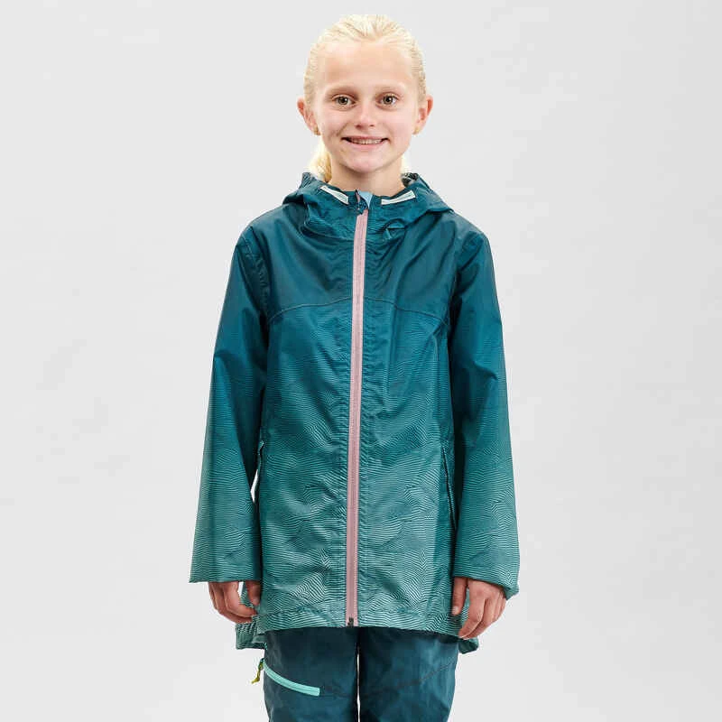 Quechua Veste Imperméable De Randonnée - MH150 Turquoise - Enfant 7-15 Ans 2 Quechua Veste Imperméable De Randonnée - MH150 Turquoise - Enfant 7-15 Ans – Image 2