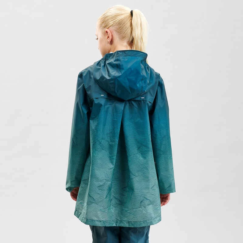 Quechua Veste Imperméable De Randonnée - MH150 Turquoise - Enfant 7-15 Ans 3 Quechua Veste Imperméable De Randonnée - MH150 Turquoise - Enfant 7-15 Ans – Image 3