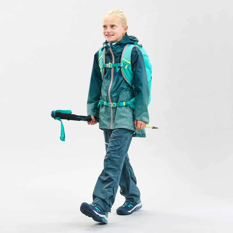 Quechua Veste Imperméable De Randonnée - MH150 Turquoise - Enfant 7-15 Ans 4 Quechua Veste Imperméable De Randonnée - MH150 Turquoise - Enfant 7-15 Ans – Image 4