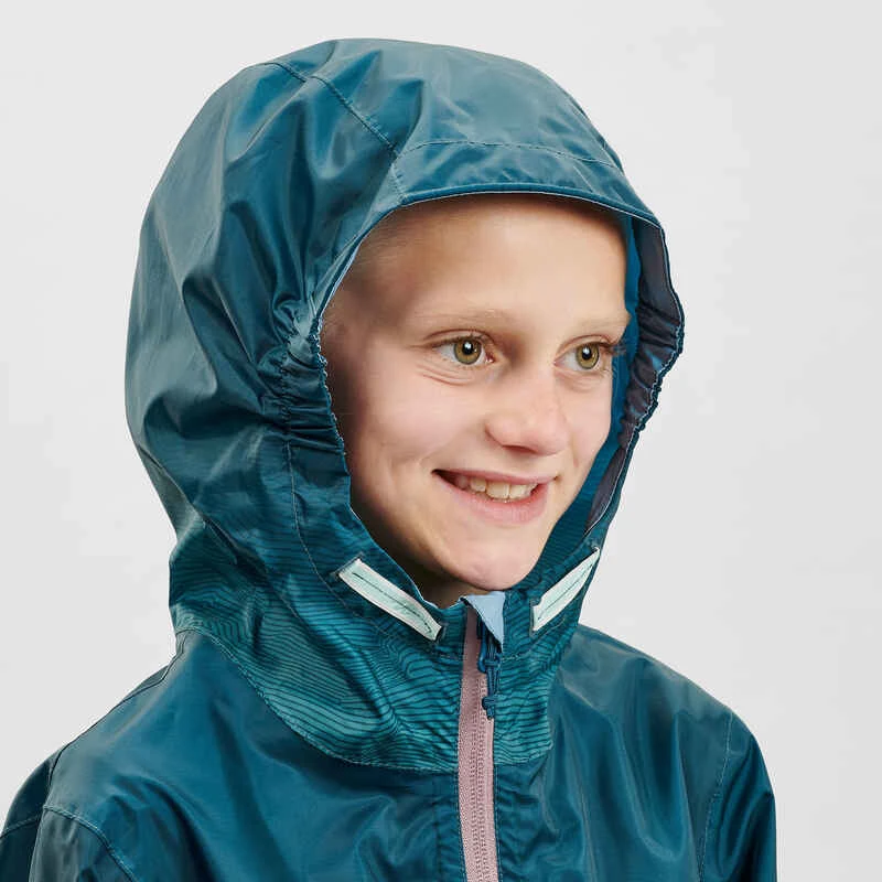 Quechua Veste Imperméable De Randonnée - MH150 Turquoise - Enfant 7-15 Ans 5 Quechua Veste Imperméable De Randonnée - MH150 Turquoise - Enfant 7-15 Ans – Image 5