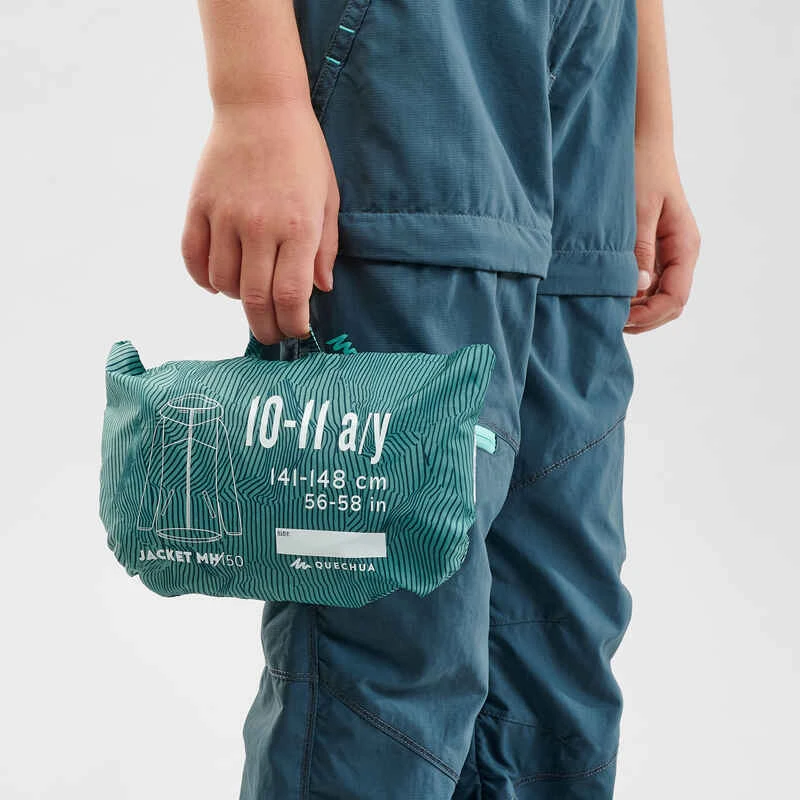 Quechua Veste Imperméable De Randonnée - MH150 Turquoise - Enfant 7-15 Ans 9 Quechua Veste Imperméable De Randonnée - MH150 Turquoise - Enfant 7-15 Ans – Image 9