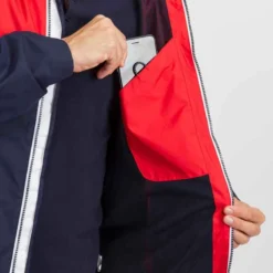 Tribord Veste Imperméable De Voile - Veste De Pluie SAILING 100 Homme Bleu Rouge -Sportmania veste impermeable de voile veste de pluie coupe vent sailing 100 homme navy 6