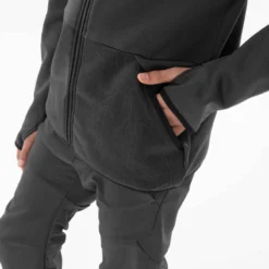 Quechua VESTE POLAIRE DE RANDONNEE - MH500 NOIRE GRISE - ENFANT 7-15 ANS -Sportmania veste polaire de randonnee mh500 noire grise enfant 7 15 ans 7