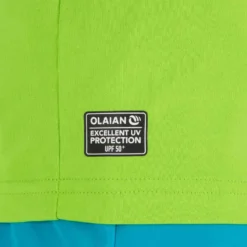 Water Tee Shirt Anti UV Surf Enfant VERT -Sportmania water tee shirt anti uv surf manches courtes enfant bleu 3